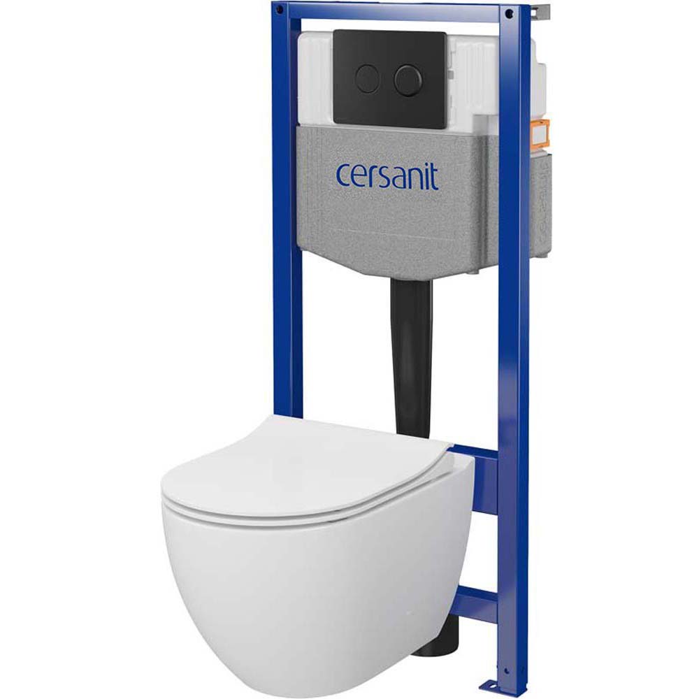 CERSANIT GARDA SYSTEM 50 pneumatická podomietková súprava, misa, sedadlo, čierne tlačidlo S701-762