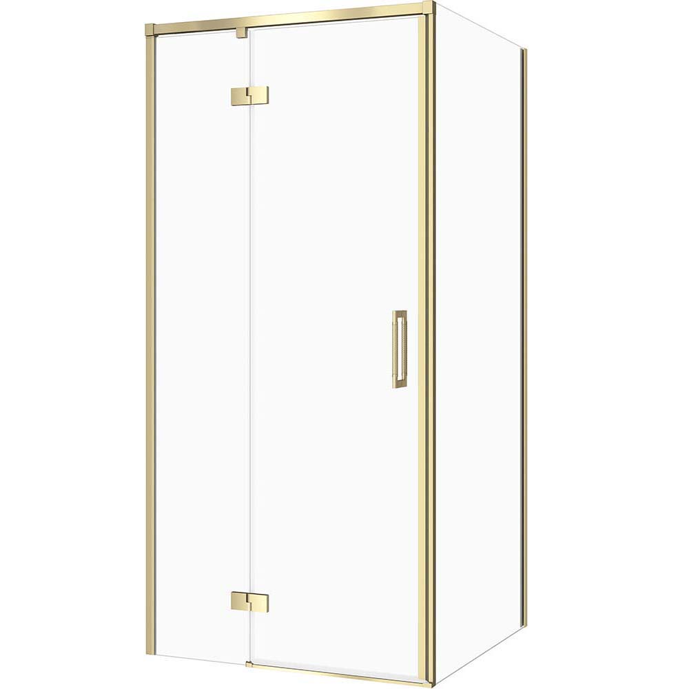 CERSANIT Štvorcový sprchový kút LARGA zlatý matný, ľavý 90x90 priehľadné sklo S601-466