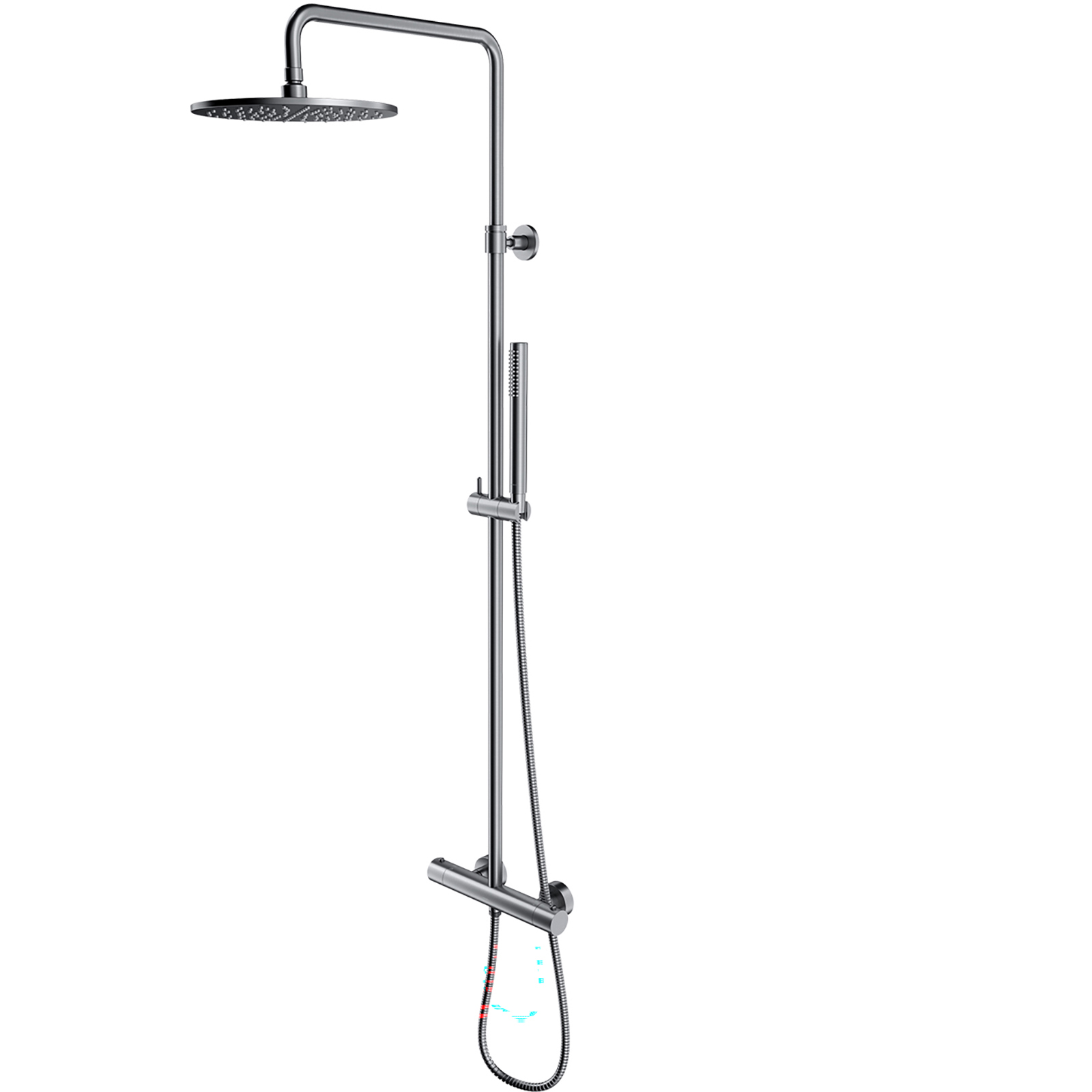 OMNIRES termostatický sprchový systém Y povrchovo montovaný z bruseného niklu Y1244SUNI