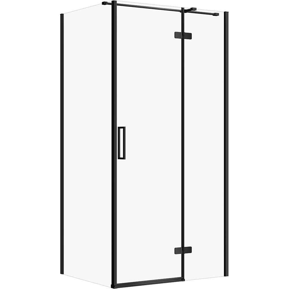 CERSANIT JOTA obdĺžnikový sprchový kút 100x80 pravý čierny, priehľadné sklo S160-033