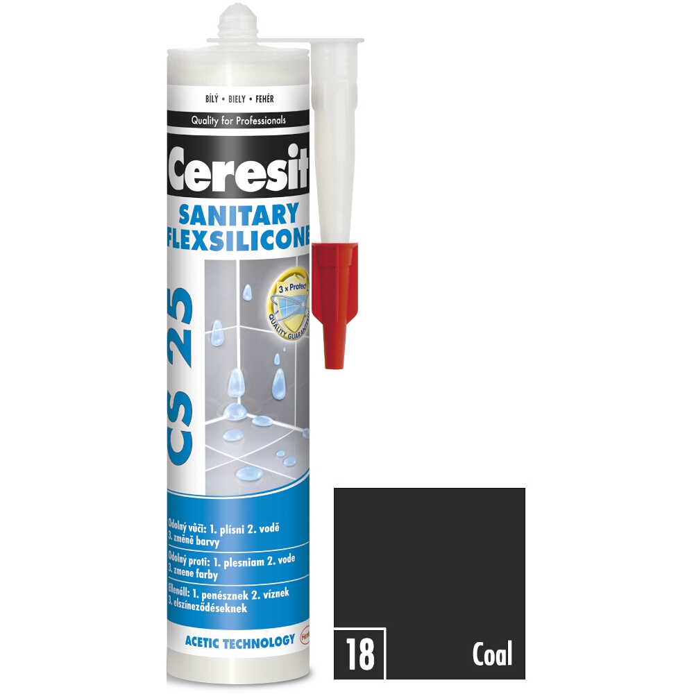 Sanitárny silikón Ceresit CS 25 coal, 280ml