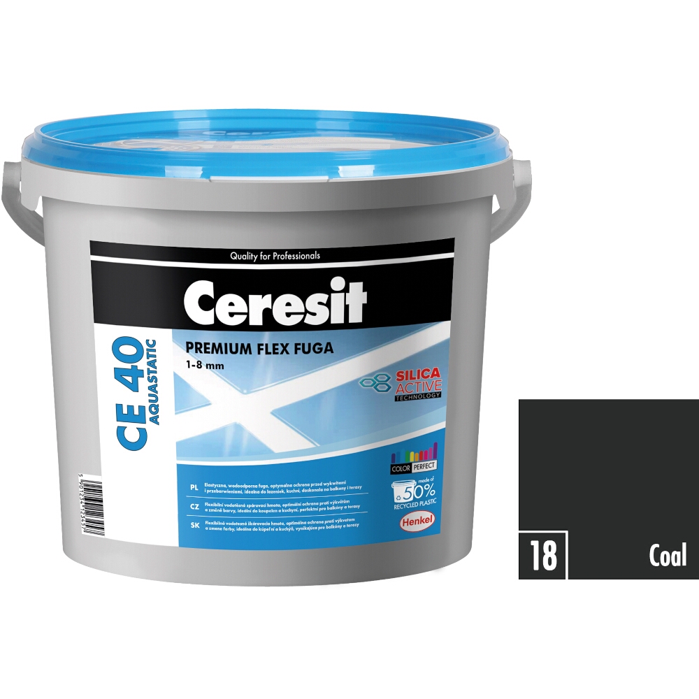 Flexibilná škárovacia hmota Ceresit CE 40 Aquastatic coal, 5 kg