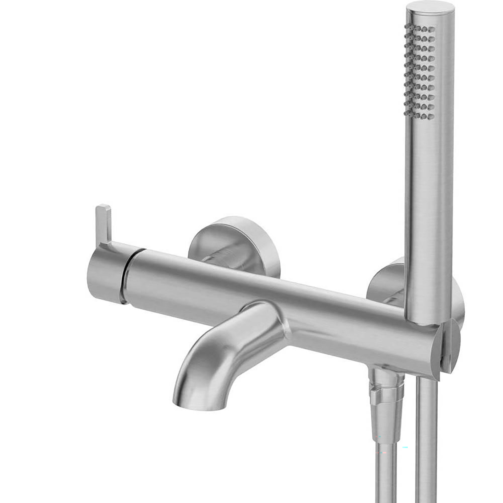 DEANTE SILIA nástenný kohútik do vane so sprchovou súpravou z brúseného oceľového BQS_F11M