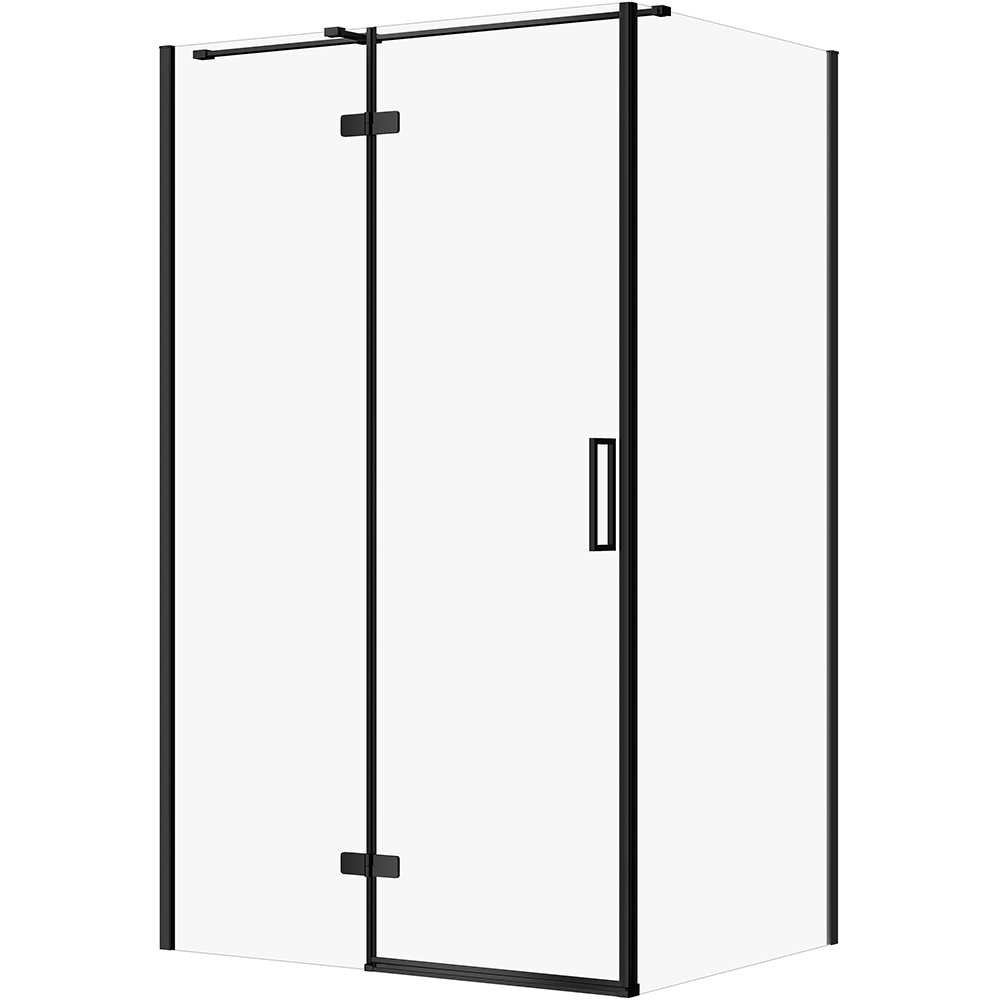 CERSANIT Obdĺžnikový sprchový kút JOTA 120x90 ľavý čierny, priehľadné sklo S160-028 CERSANIT Obdĺžnikový sprchový kút JOTA 120x90 ľavý čierny, priehľadné sklo S160-028
