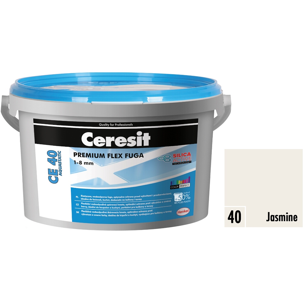 Flexibilná škárovacia hmota Ceresit CE 40 Aquastatic jasmine, 2 kg Flexibilná škárovacia hmota Ceresit CE 40 Aquastatic jasmine, 2 kg