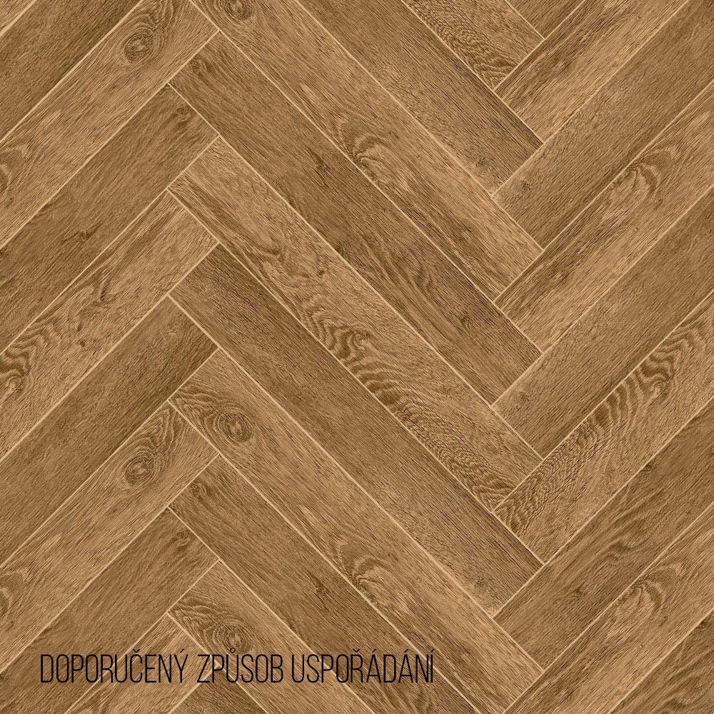 DLAŽBA CHEVRON CABANE BROWN MAT 9,5X59,2