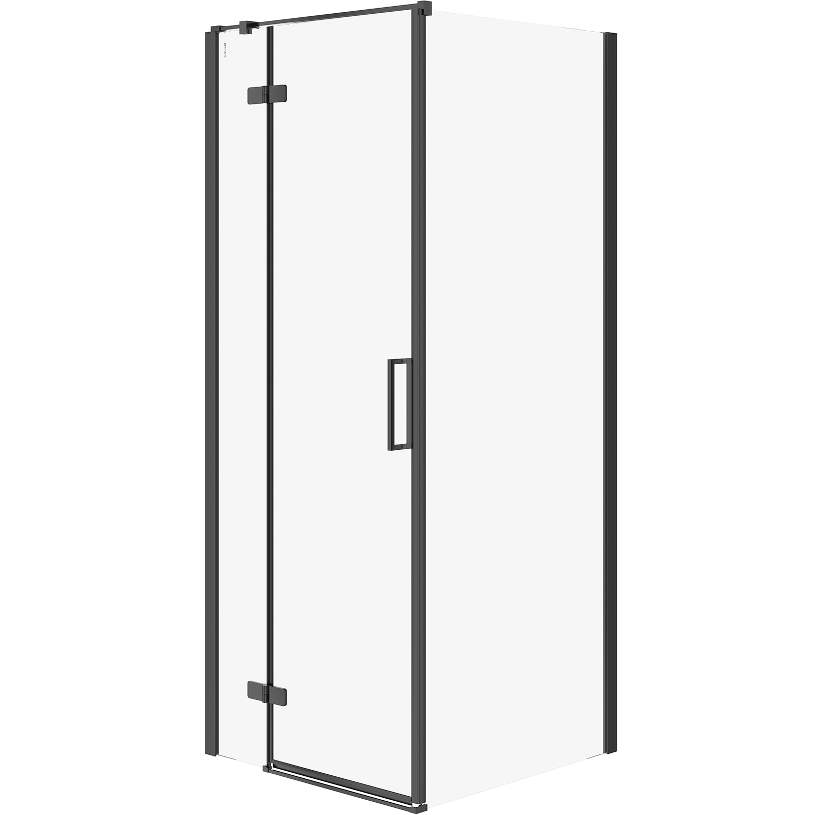 CERSANIT Rohový sprchový kút JOTA ľavý čierny 80x80x195 priehľadné sklo S160-007