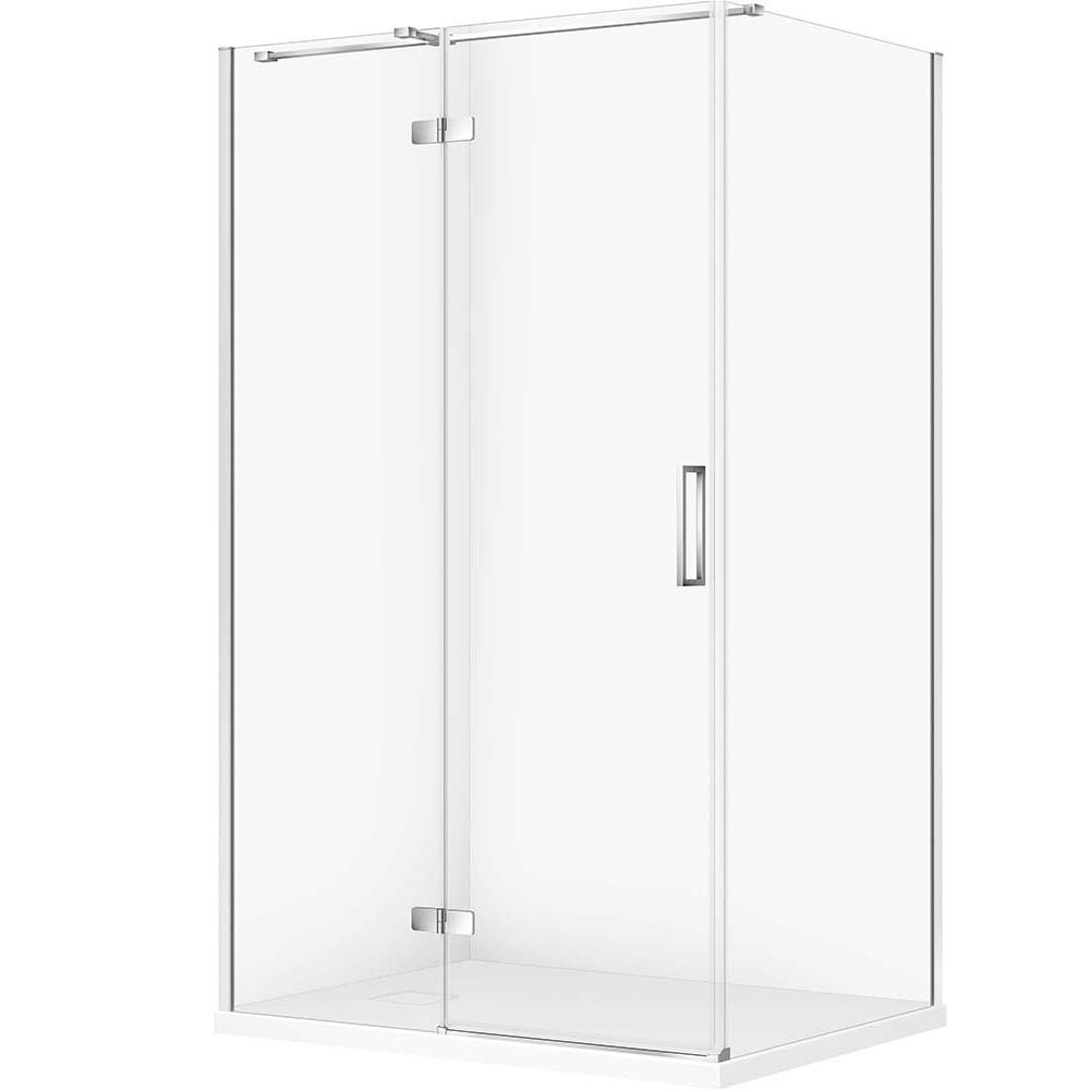 CERSANIT Set obdĺžnikový sprchový kút JOTA ľavý 120x90 chróm, sprchová vanička TAKO SLIM biela matná S601-417