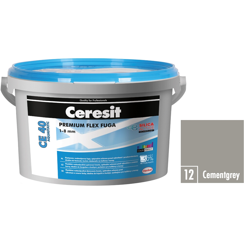 Flexibilná škárovacia hmota Ceresit CE 40 Aquastatic cementgrey, 2 kg